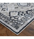 Feizy Macklaine Transitional Metallic Rug, Ivory/Black/Silver, 12ft x 15ft Area Rug