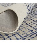 Feizy Maddox Modern Tufted Architectural Area Rug, Ivory/Navy Blue, 5ft x 8ft