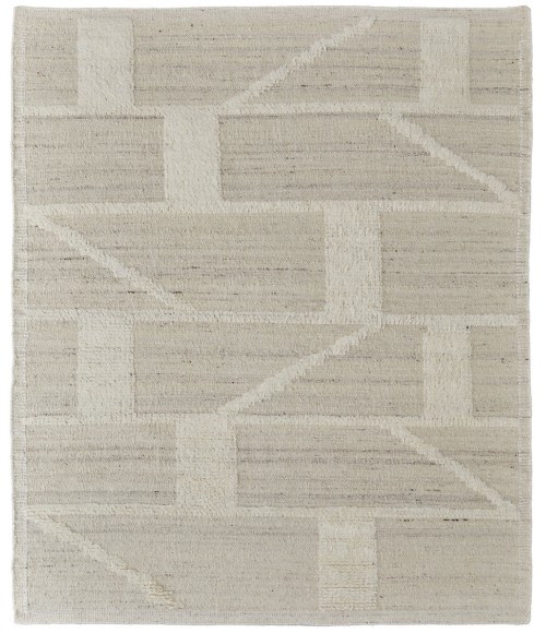 Ashby Area Rug Feizy Ashby Mid-Century Modern Geometric, Ivory, 9' x 9' Round Rug