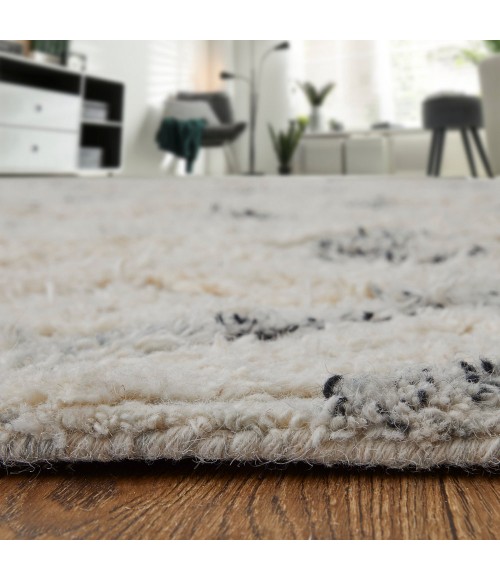 Anica Area Rug Feizy Anica Bohemian & Eclectic Moroccan, Ivory/Gray/Black, 12' x 15' Area Rug