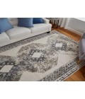 Feizy Kano Classic Distressed, Ivory/Taupe/Gray, 8'-9" x 8'-9" Round Rug