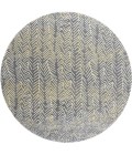 Feizy Bleecker Bohemian & Eclectic Chevron, Gray/Yellow/White, 8' x 8' Round Rug