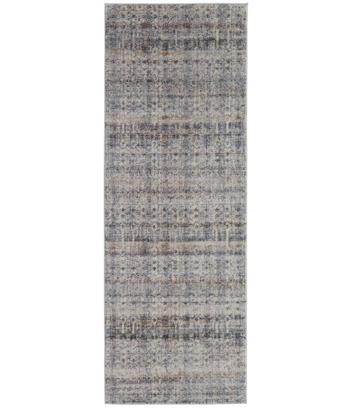 Kaia Area Rug Feizy Kaia Rustic Distressed, Tan/Ivory/Blue, 2'-6" x 10' Runner