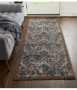 Feizy Kaia 39HRF NAVY/BLUE Area Rug 2 ft. 6 in. X 10 ft. Runner