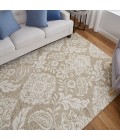 Feizy Belfort Classic Medallion, Tan/Ivory, 12' x 15' Area Rug