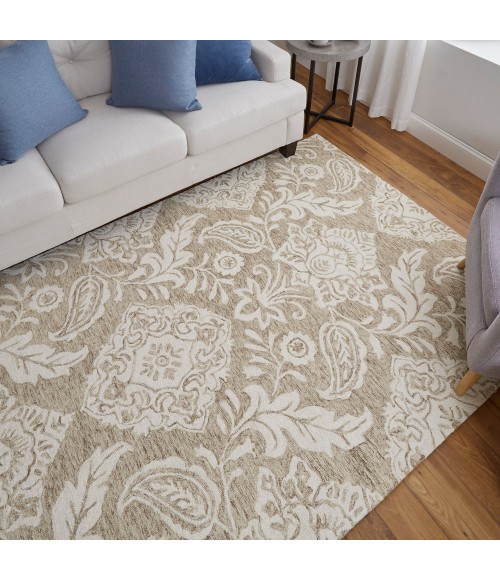 Feizy Belfort Classic Medallion, Tan/Ivory, 12' x 15' Area Rug