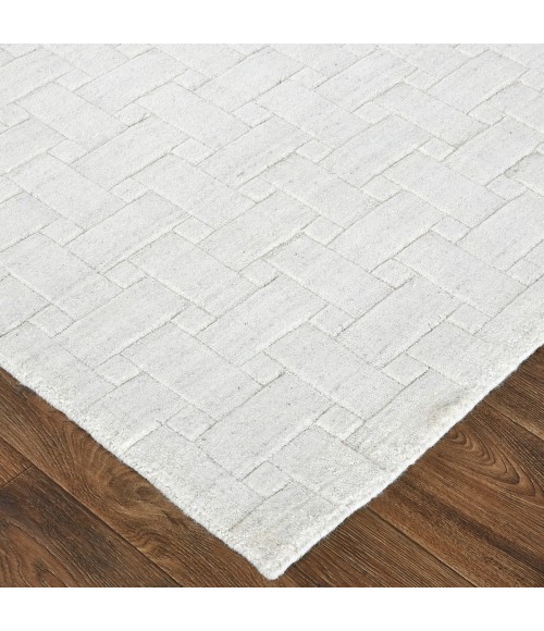 Feizy Redford Minimal Viscose Rug, White, 12' x 15' Area Rug
