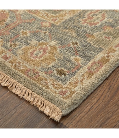 Feizy Carrington Vintage Oriental, Gray/Gold/Pink, 9'-6" x 13'-6" Area Rug