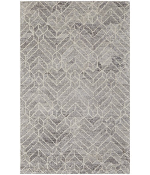 Asher Area Rug Feizy Asher Industrial Geometric, Taupe/Gray/Ivory, 9' x 12' Area Rug