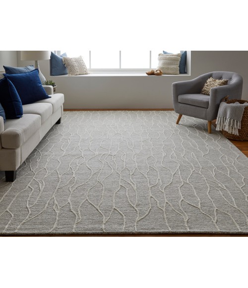 Feizy Enzo IVORY/GRAY 7428734F 8 ft. X 10 ft. Rectangle Rug