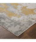 Waldor Area Rug Feizy Waldor Luxury & Glam Abstract, Ivory/Gold/Gray, 6'-7" x 9'-6" Area Rug