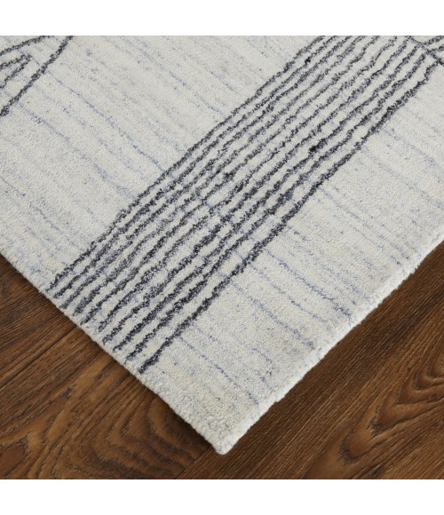 Whitton Area Rug Feizy Whitton Industrial Abstract, Ivory/Black, 10' x 14' Area Rug
