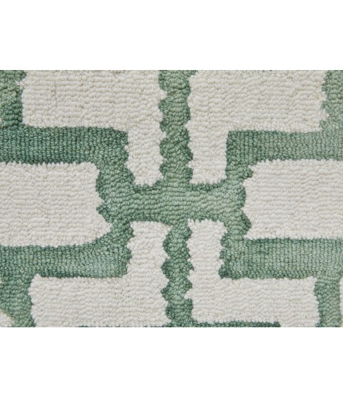 Feizy Lorrain Bohemian & Eclectic Geometric, Ivory/Green, 10' x 10' Round Rug
