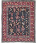 Feizy Piraj Nordic Hand-Knot Wool Area Rug, Carmine Pink/Indigo, 7ft-9in x 9ft-9in