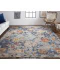Leylan Area Rug Feizy Leylan Vintage Floral & Botanical, Blue/Orange/Red, 8' x 8' Round Rug