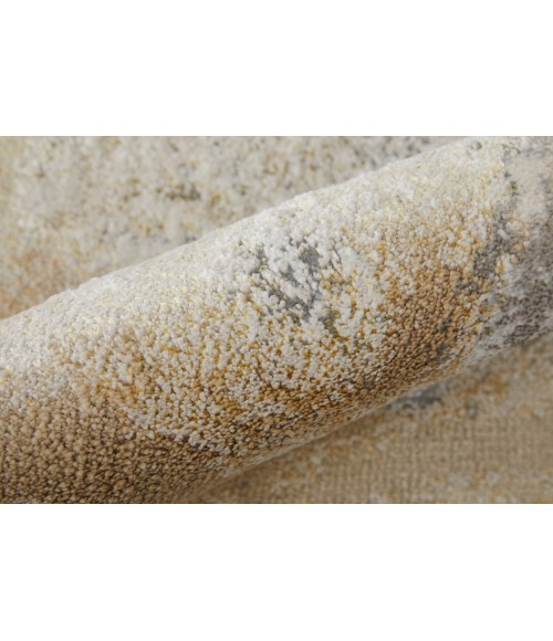 Feizy Astra Industrial Abstract, Gray/Gold/Ivory, 8' x 10' Area Rug