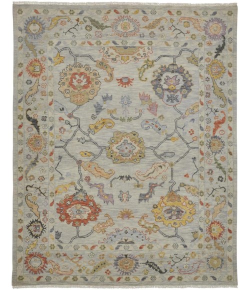 Feizy Karina Hand-Knotted Botanical Rug, Gray/Yellow/Orange, 3ft-6in x 5ft-6in