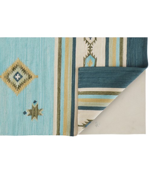 Dharma Area Rug Feizy Dharma Southwestern, Blue/Green/Tan, 8' x 10' Area Rug