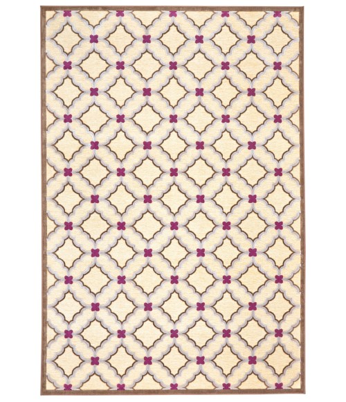Feizy Saphir Rubus Mid-Century Modern Geometric, Tan/Brown/Purple, 9'-8" x 12'-7" Area Rug