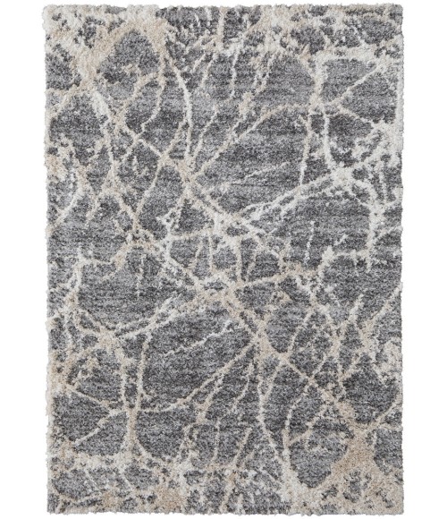 Feizy Mynka Casual Abstract, Gray/Ivory, 5' x 8' Area Rug