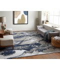 Gaspar Area Rug Feizy Gaspar Industrial Abstract, Blue/Gray/Ivory, 5'-2" x 7'-2" Area Rug