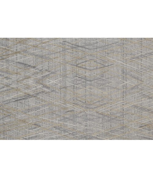 Feizy Elias Abstract Diamond Area Rug, High/Low, Oyster Gray/Taos Taupe, 8ft x 10ft