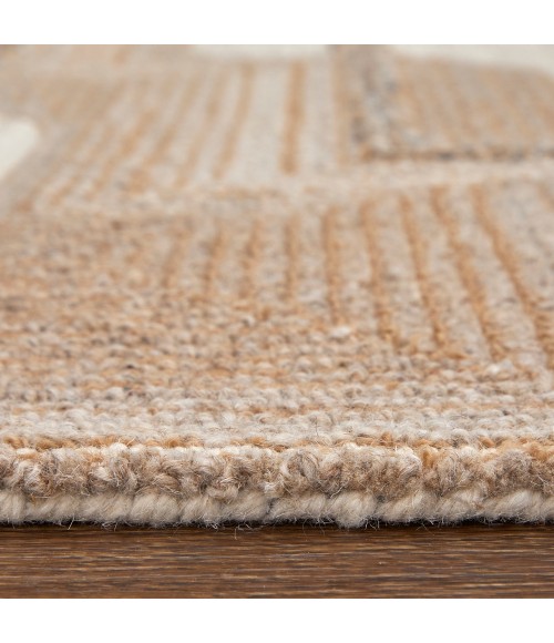 Pollock Area Rug Feizy Pollock Casual Geometric, Ivory/Brown/Tan, 3'-6" x 5'-6" Accent Rug