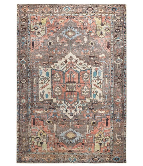 Feizy Percy Vintage Medallion Rug, Pink Clay/Warm Gray, 4ft x 6ft Accent Rug