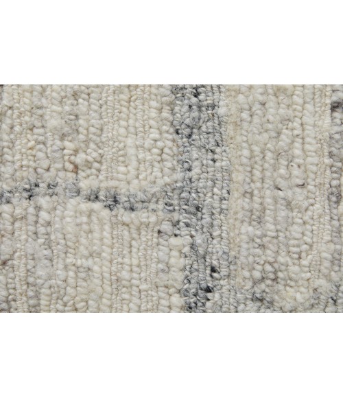 Feizy Navaro Scandinavian Distressed, Ivory/Gray/Blue, 9' x 9' Round Rug