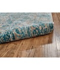 Feizy Keats Bohemian & Eclectic Distressed, Blue/Taupe/Ivory, 8'-9" x 8'-9" Round Rug