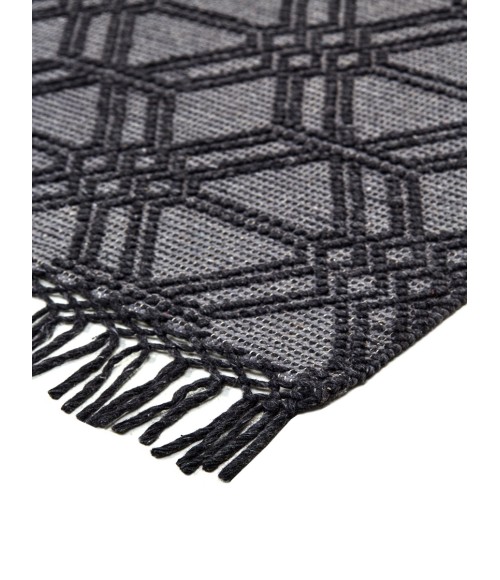 Feizy Phoenix Farmhouse Diamond, Black/Gray, 7'-9" x 9'-9" Area Rug