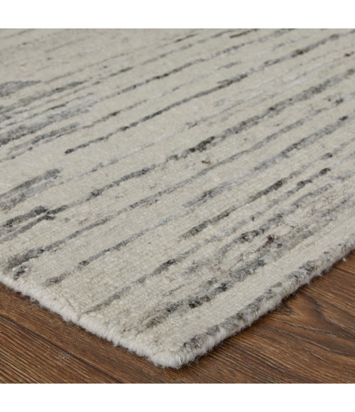 Feizy Brighton Casual Abstract, Ivory/Gray, 8' x 8' Round Rug