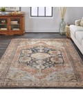Percy Area Rug Feizy Percy Vintage Medallion Rug, Pink Clay/Charcoal Gray, 2ft x 3ft Accent Rug
