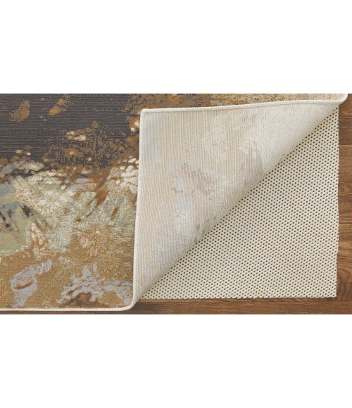 Feizy Clio Industrial Abstract, Orange/Purple/Green, 9' x 12' Area Rug
