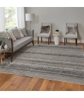 Feizy Macklaine Bohemian & Eclectic Distressed, Taupe/Black/Ivory, 12' x 15' Area Rug