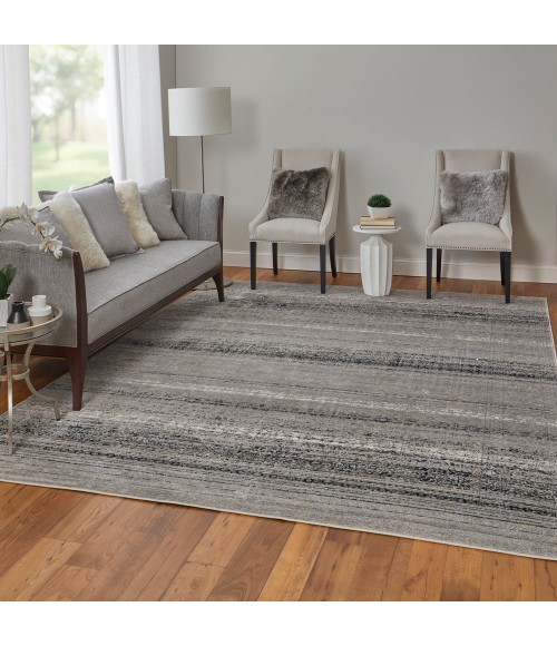 Feizy Macklaine Bohemian & Eclectic Distressed, Taupe/Black/Ivory, 12' x 15' Area Rug