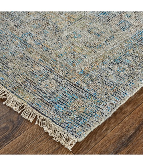 Feizy Caldwell Bohemian & Eclectic Distressed, Blue/Gray/Tan, 9' x 12' Area Rug