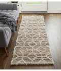 Feizy Mynka Bohemian & Eclectic Diamond, Tan/Taupe/Ivory, 2'-6" x 8' Runner