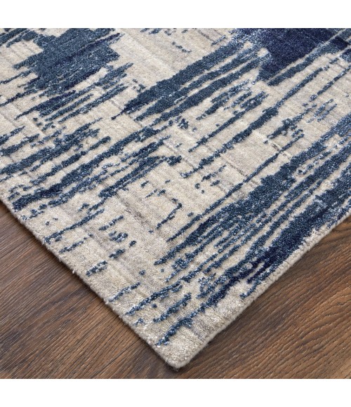 Feizy Eastfield Casual Abstract, Blue/Ivory, 10' x 14' Area Rug