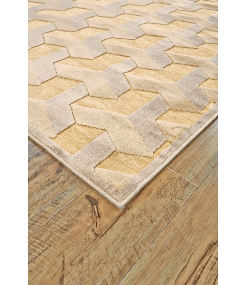 Saphir Zam Area Rug Feizy Saphir Zam Global Geometric, Tan/Gray, 9'-8" x 12'-7" Area Rug
