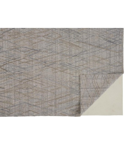 Feizy Elias Abstract Diamond Accent Rug, High/Low, Silver/Blue, 3ft-6in x 5ft-6in