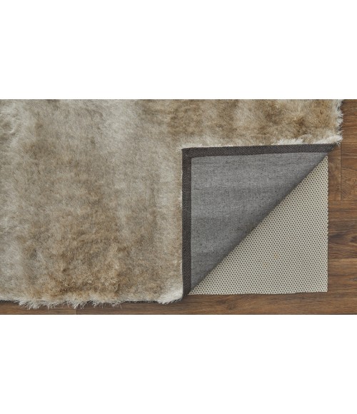 Feizy Indochine Luxury & Glam Solid, Tan/Taupe, 8' x 8' Round Rug