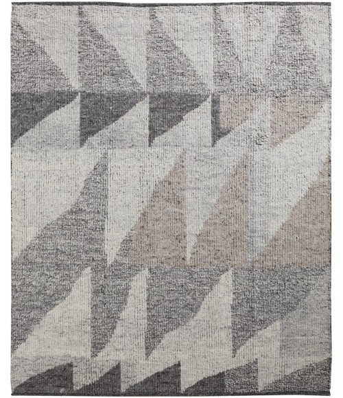 Feizy Alford Minimalist Eyelash Wool Rug, Silver Gray/Tuape, 11ft-6in x 15ft Area Rug