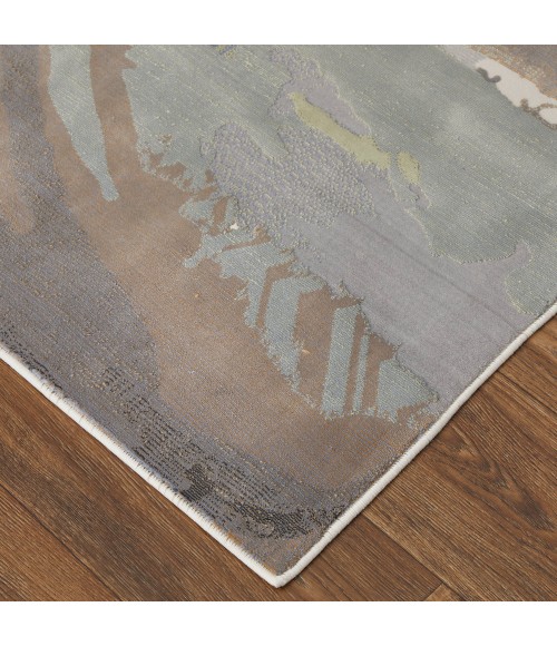 Feizy Clio Industrial Abstract, Green/Purple/Ivory, 9' x 12' Area Rug