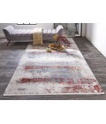 Feizy Cadiz Industrial Abstract, Gray/Red/Blue, 12' x 18' Area Rug