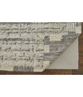 Ashby Area Rug Feizy Ashby Casual Stripes, Ivory/Gray, 9' x 9' Round Rug