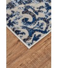 Feizy Milton Bohemian & Eclectic Ikat, Blue/Ivory/Black, 8'-9" x 8'-9" Round Rug