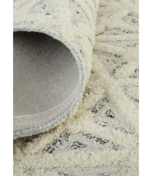 Anica Area Rug Feizy Anica Moroccan Wool Rug w/Diamond Lines, Ivory/Chambray Blue, 5ft x 8ft Area Rug