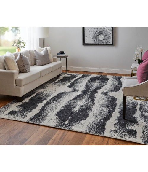 Feizy Coda Industrial Abstract, Black/White, 12' x 15' Area Rug