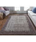 Feizy Maddox Modern Tufted Architectural Area Rug, Chocolate Brown, 5ft x 8ft 14ft